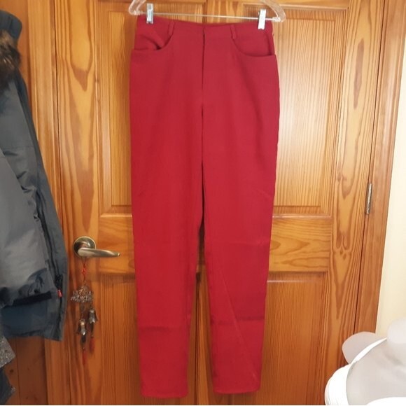 Cache Red Snakeskin Pants Ultra High Rise 8 - Picture 2 of 12